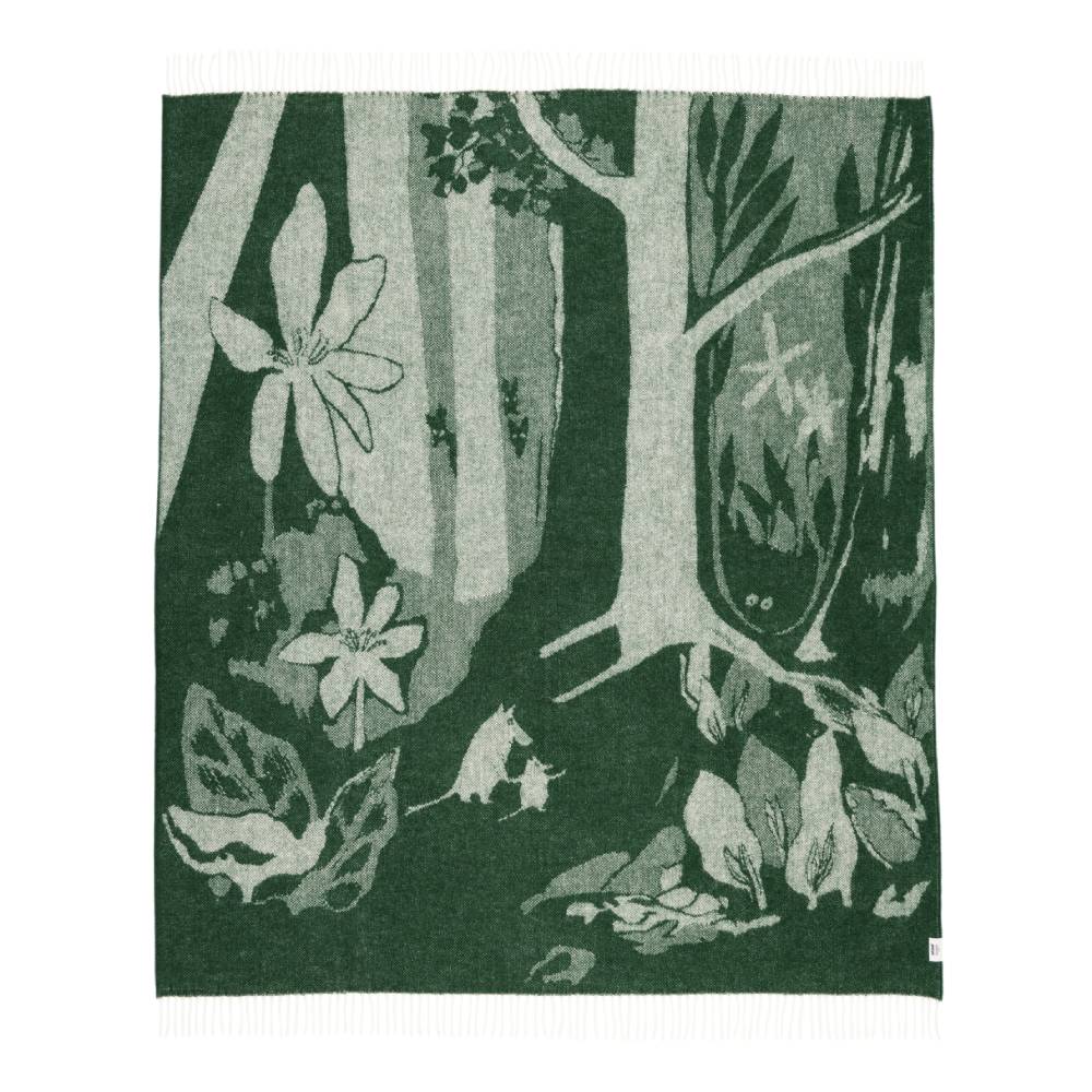 Moomin Living Room Wool Throw 170x130 Green - The Official Moomin Shop