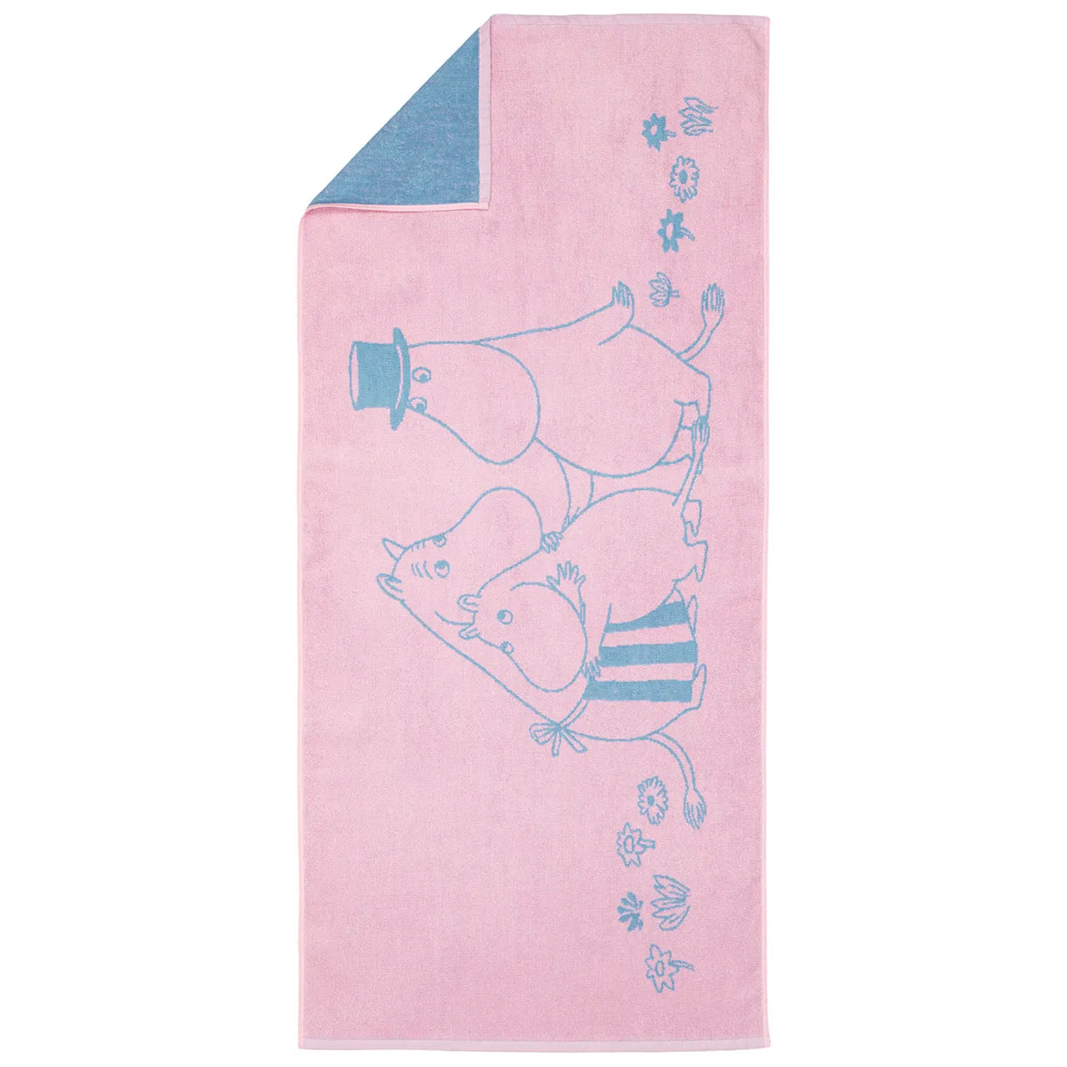 Mummi Badehåndkle Familietid rosa 70x140 - Moomin Arabia