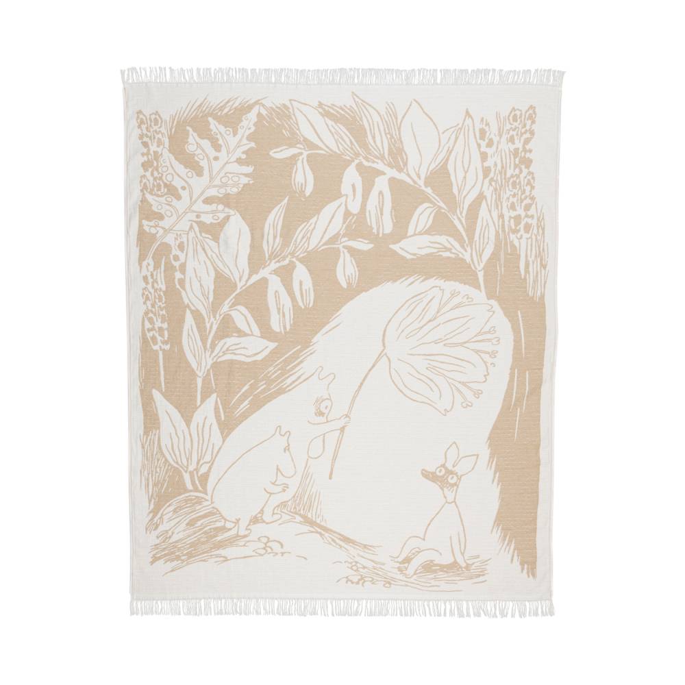 Moomin Living Room Cotton Throw Beige 170x130cm - The Official Moomin Shop