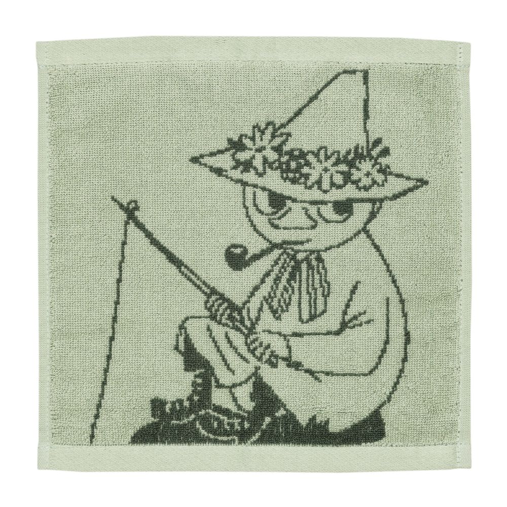 Snufkin Hand Towel 25x25cm Green - The Official Moomin Shop