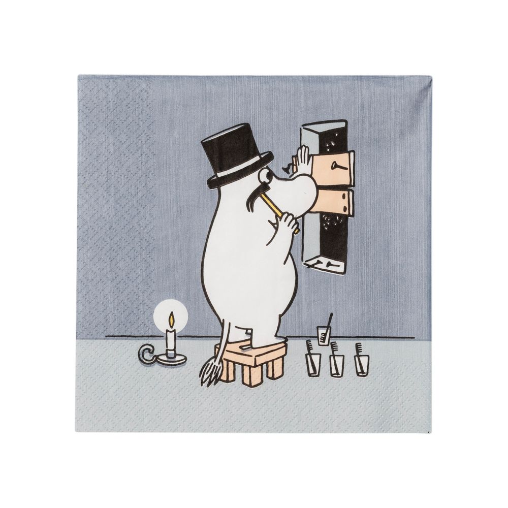 Moominpappa Napkin 33cm Grey - The Official Moomin Shop