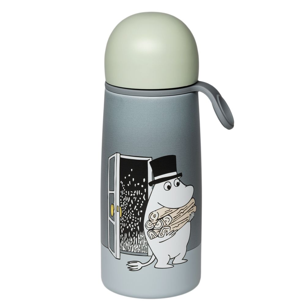 Moominpappa Thermal Bottle 0.45L Grey - The Official Moomin Shop