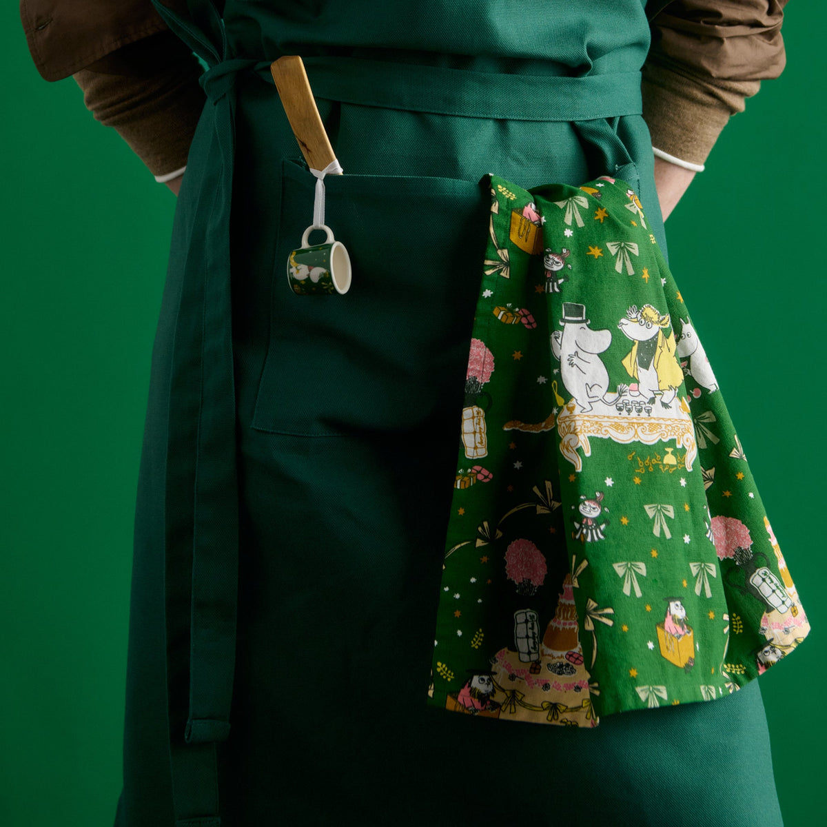 Moomin Gift Of Love Kitchen Towel 50x70cm Green - The Official Moomin Shop
