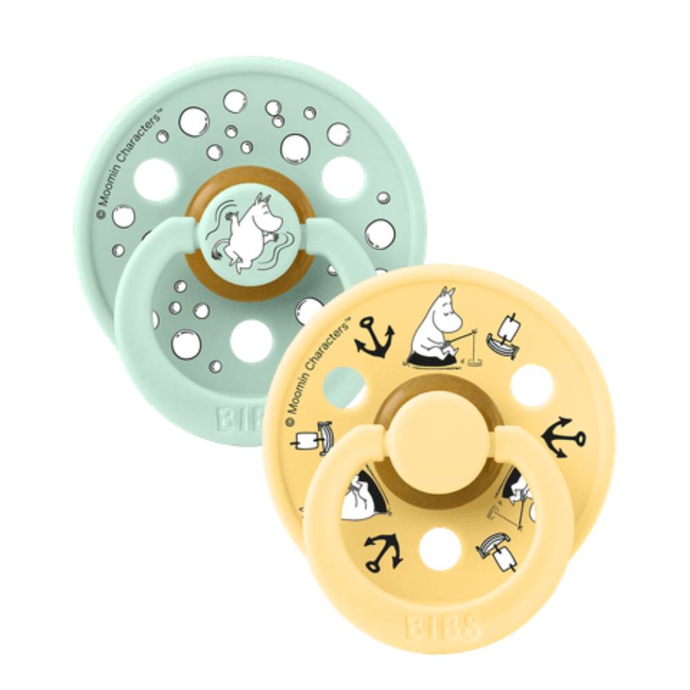 Moomin Sailing Pacifier 2pack Yellow/Green - The Official Moomin Shop