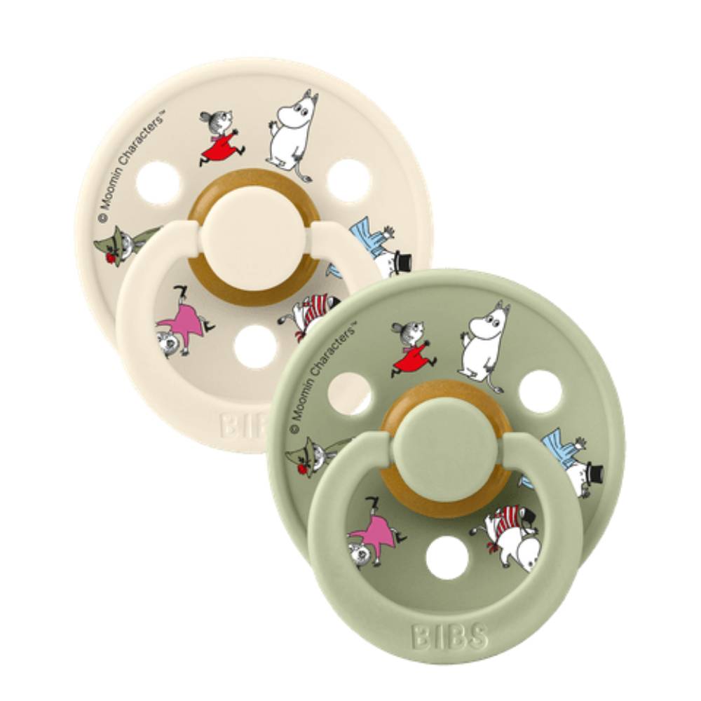 Moomin Friends Pacifier 2pack Ivory/Sage - The Official Moomin Shop