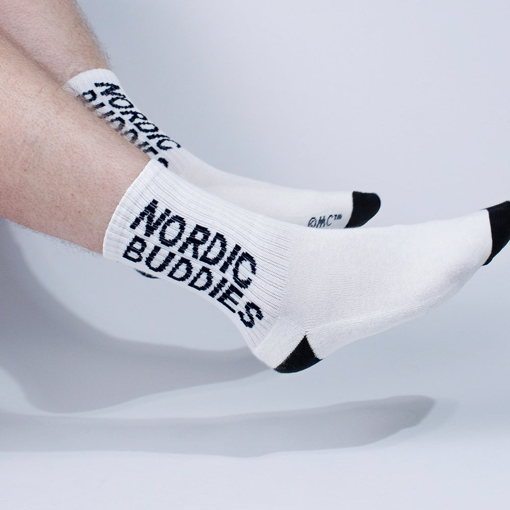 Stinky Getaway Retro Sokker 40-45 Hvit- Nordicbuddies
