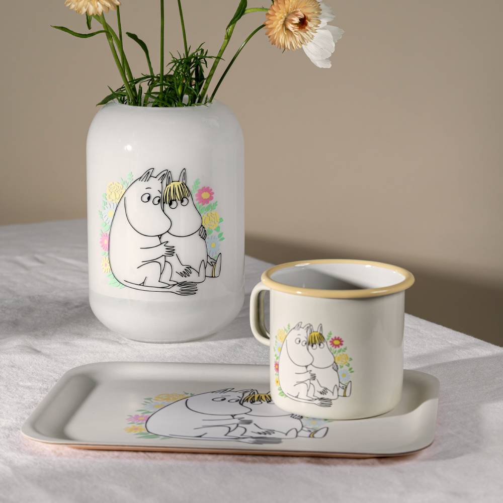 Mummi vase blomster hvit 19cm - Muurla