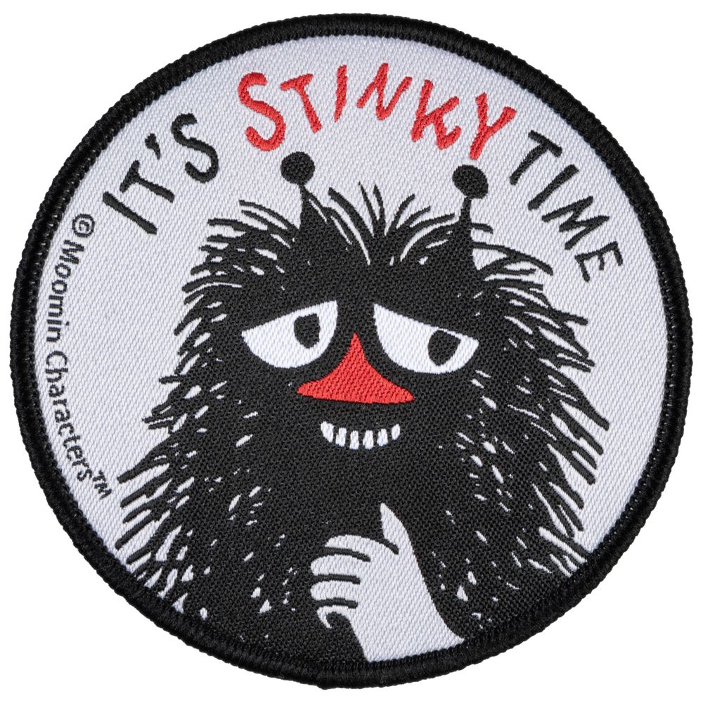 Stinky Time Iron-On Patch Grey - The Official Moomin Shop