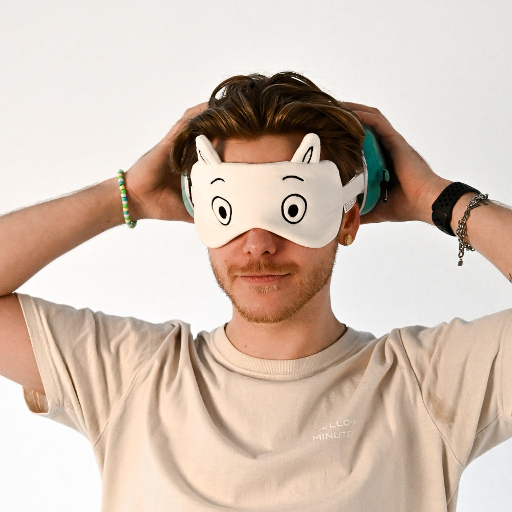 Moomin Relaxeazzz Plush Travel Pillow & Eye Mask White - The Official Moomin Shop