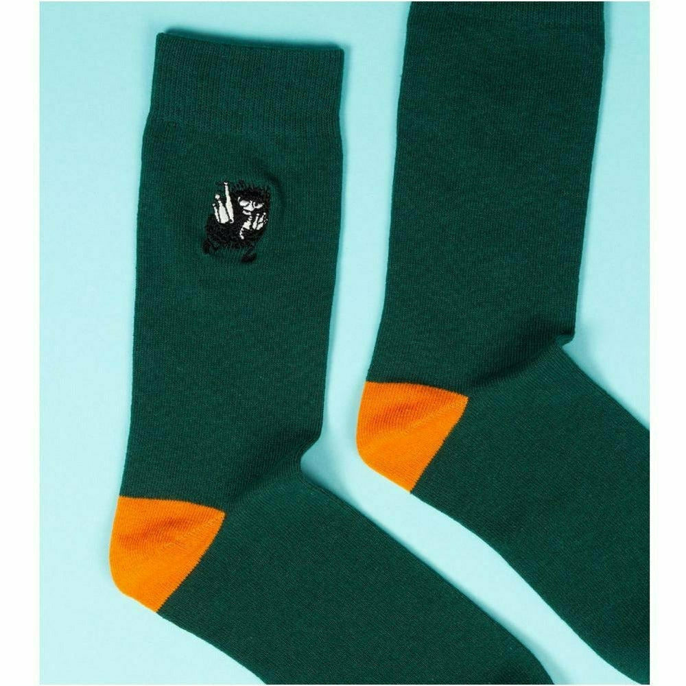 Stinky Embroidery Socks Dark Green - The Official Moomin Shop