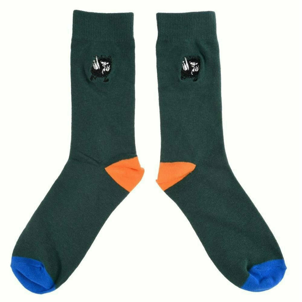 Stinky Embroidery Socks Dark Green - The Official Moomin Shop