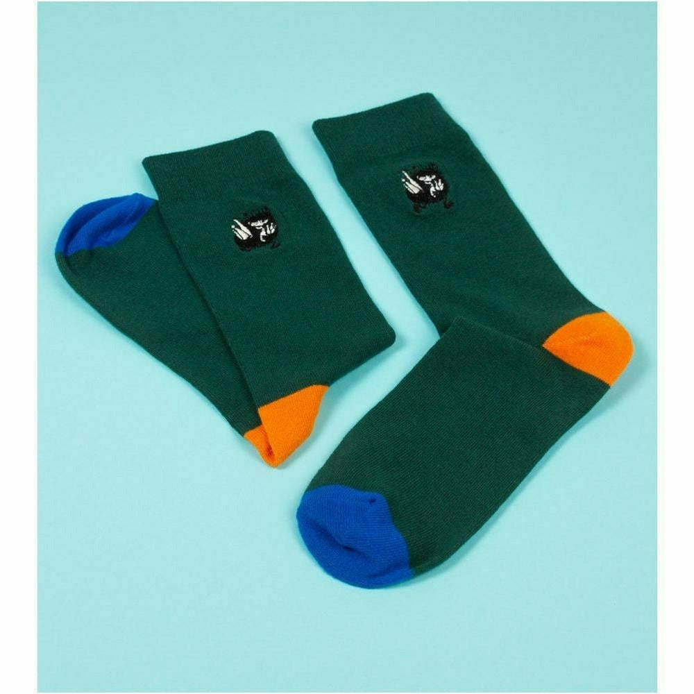 Stinky Embroidery Socks Dark Green - The Official Moomin Shop