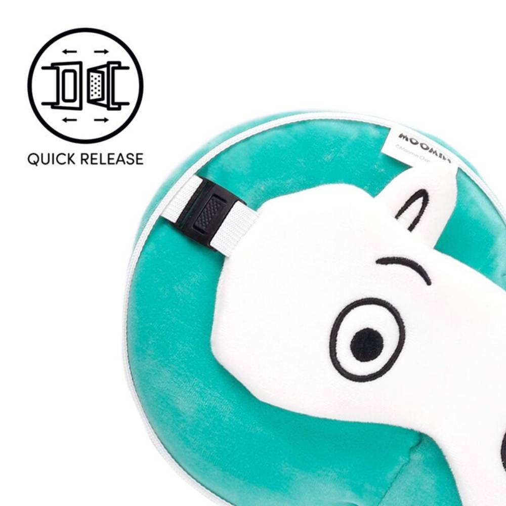 Moomin Relaxeazzz Plush Travel Pillow & Eye Mask Green - The Official Moomin Shop