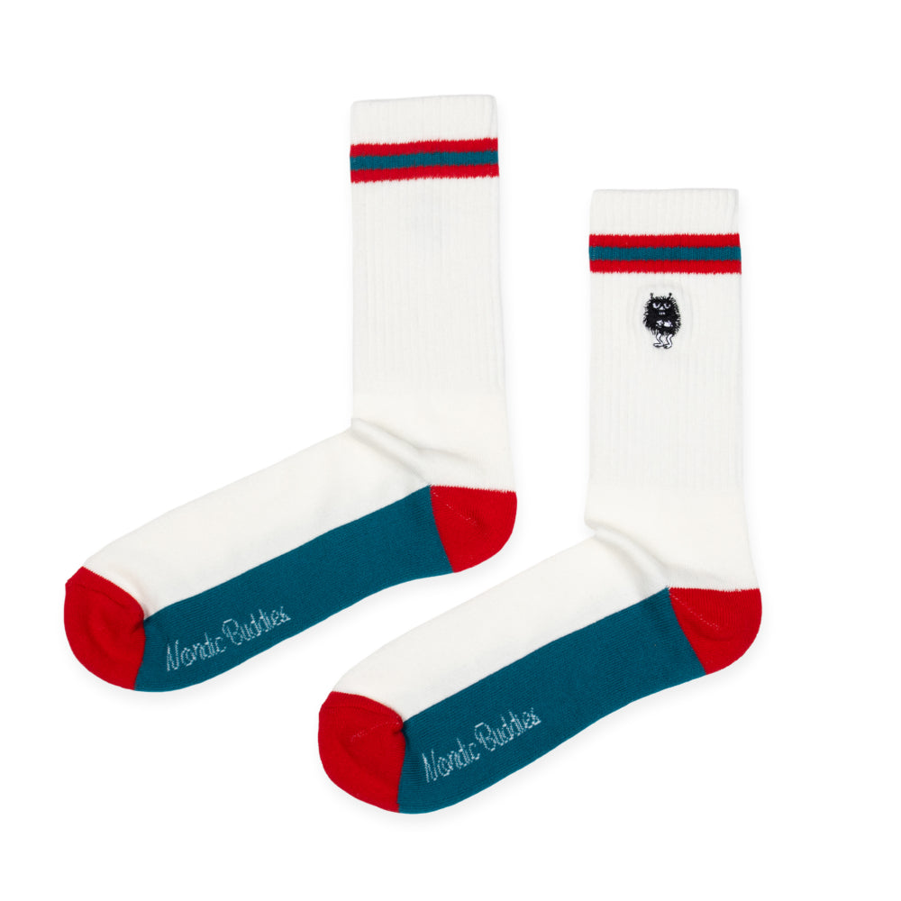 Stinky Menn Broderte Sokker Hvit - Nordicbuddies