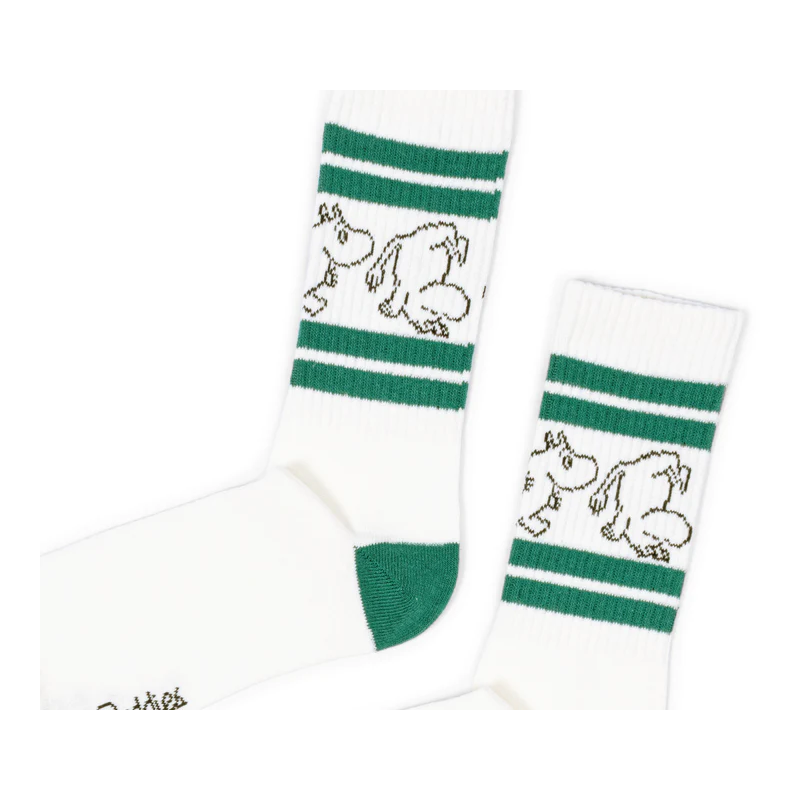 Mummi Sokker Mummitroll Retro Hvit/Grønn Nordicbuddies