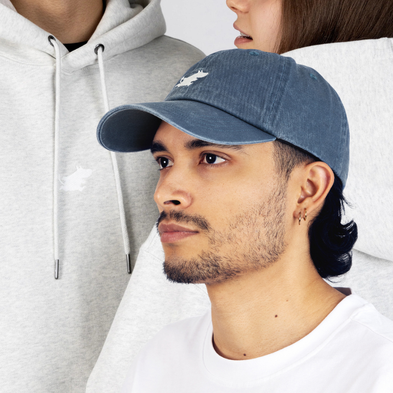 Grå hoodie og caps sett