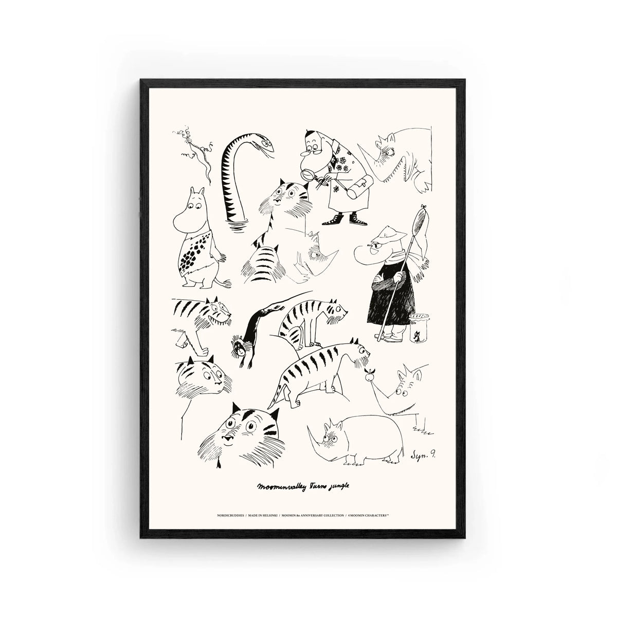 Plakat Jungel svart og hvit 50x70 - Nordicbuddies