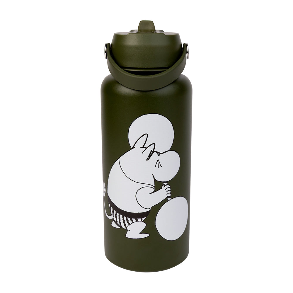 Moomintroll Lighting Weights Thermal Bottle 1L Green - The Official Moomin Shop