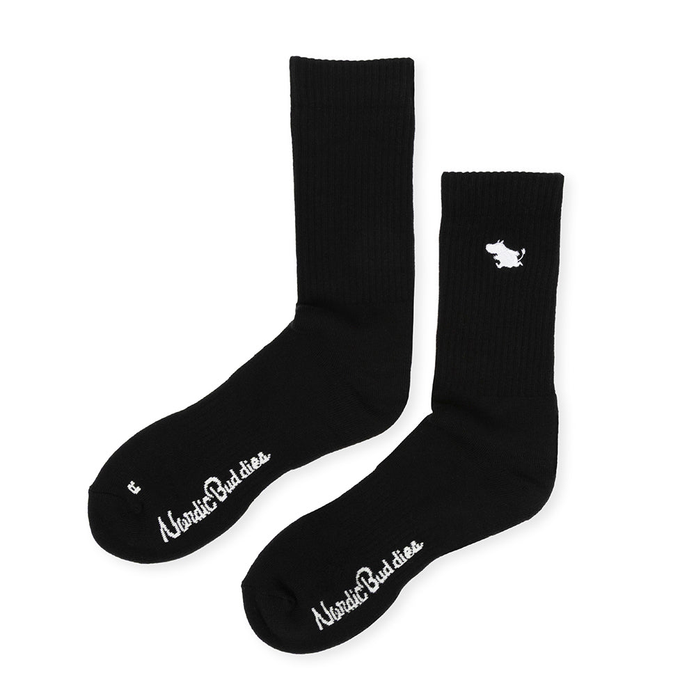 Moomintroll Tennis Socks 40-45 Black - The Official Moomin Shop