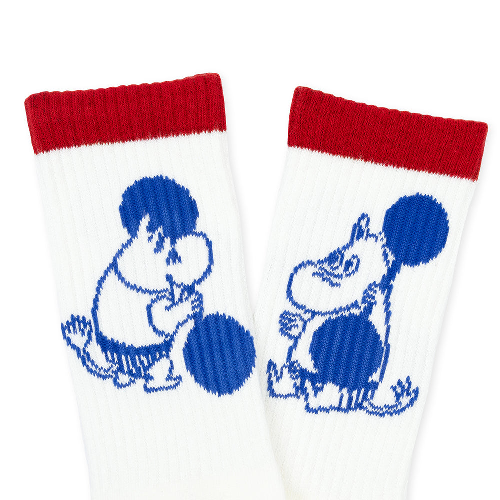 Moomintroll Exercising Active Socks 40-45 WhiteRed - The Official Moomin Shop