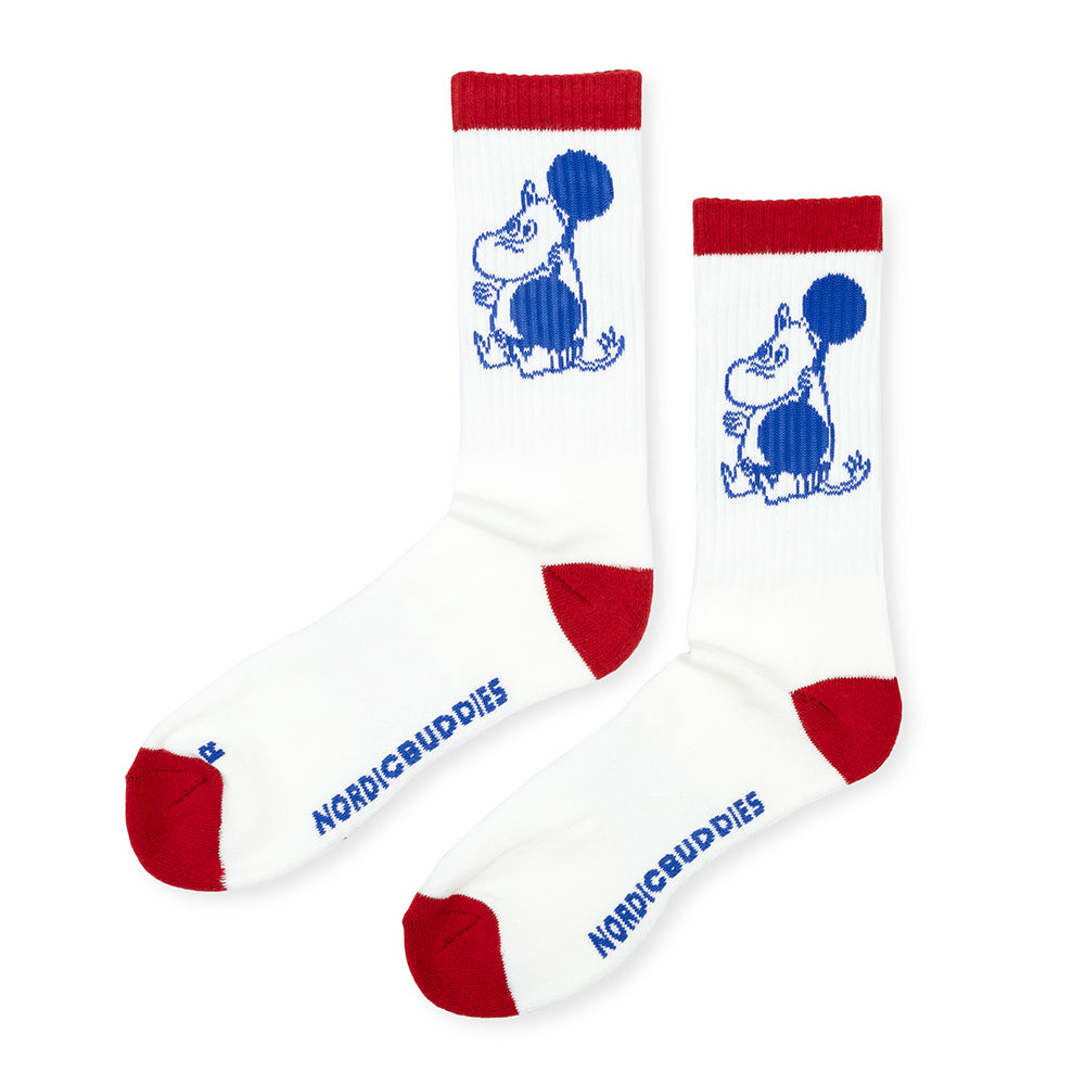 Moomintroll Exercising Active Socks 40-45 WhiteRed - The Official Moomin Shop