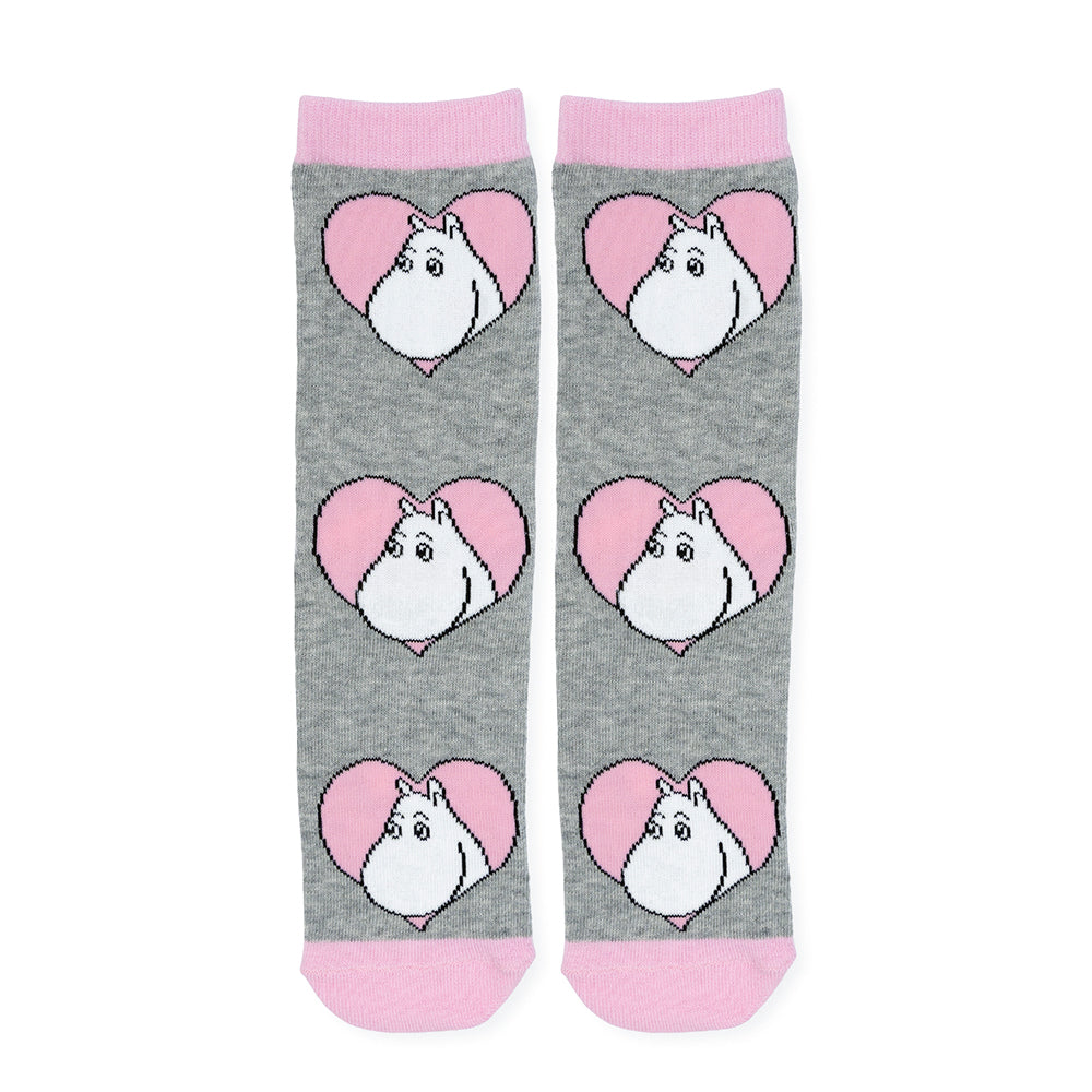 Moomintroll Love Socks 36-42 Grey - The Official Moomin Shop