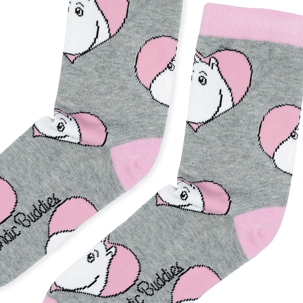 Moomintroll Love Socks 36-42 Grey - The Official Moomin Shop