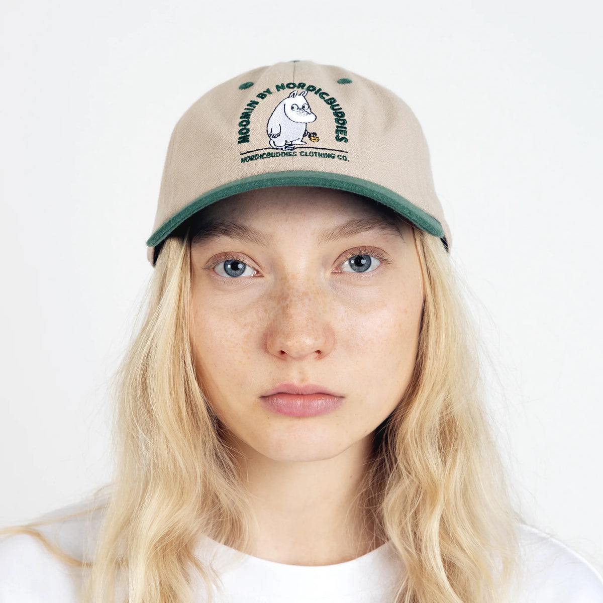 Mummi Caps Flower Beige/Mørkegrønn - Nordicbuddies
