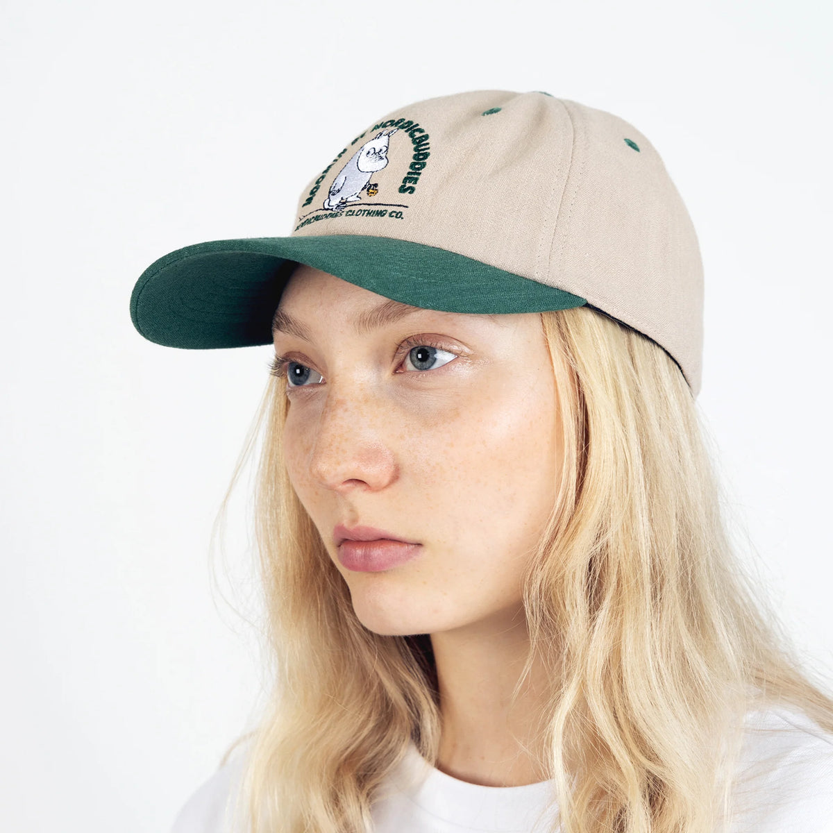 Mummi Caps Flower Beige/Mørkegrønn - Nordicbuddies