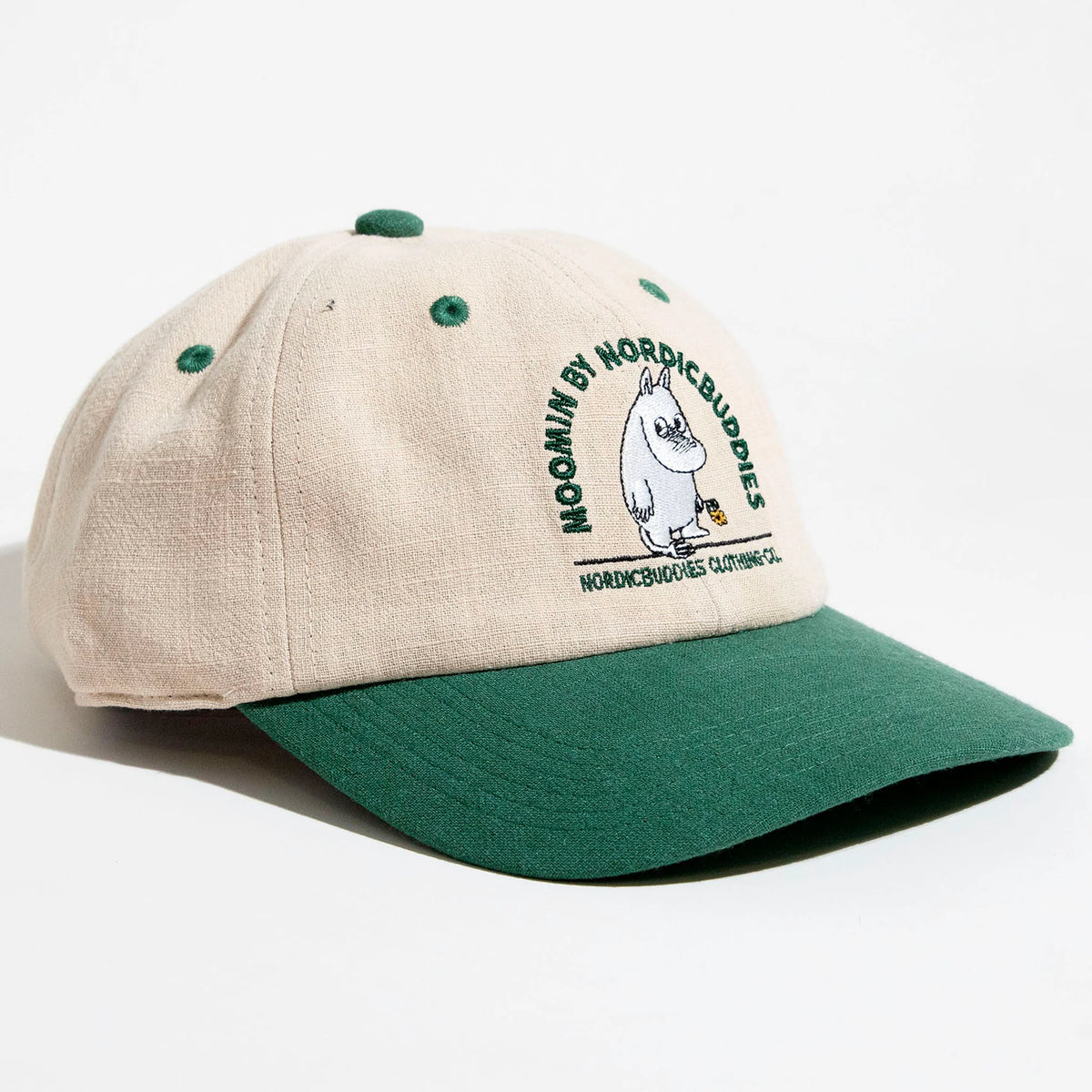 Mummi Caps Flower Beige/Mørkegrønn - Nordicbuddies