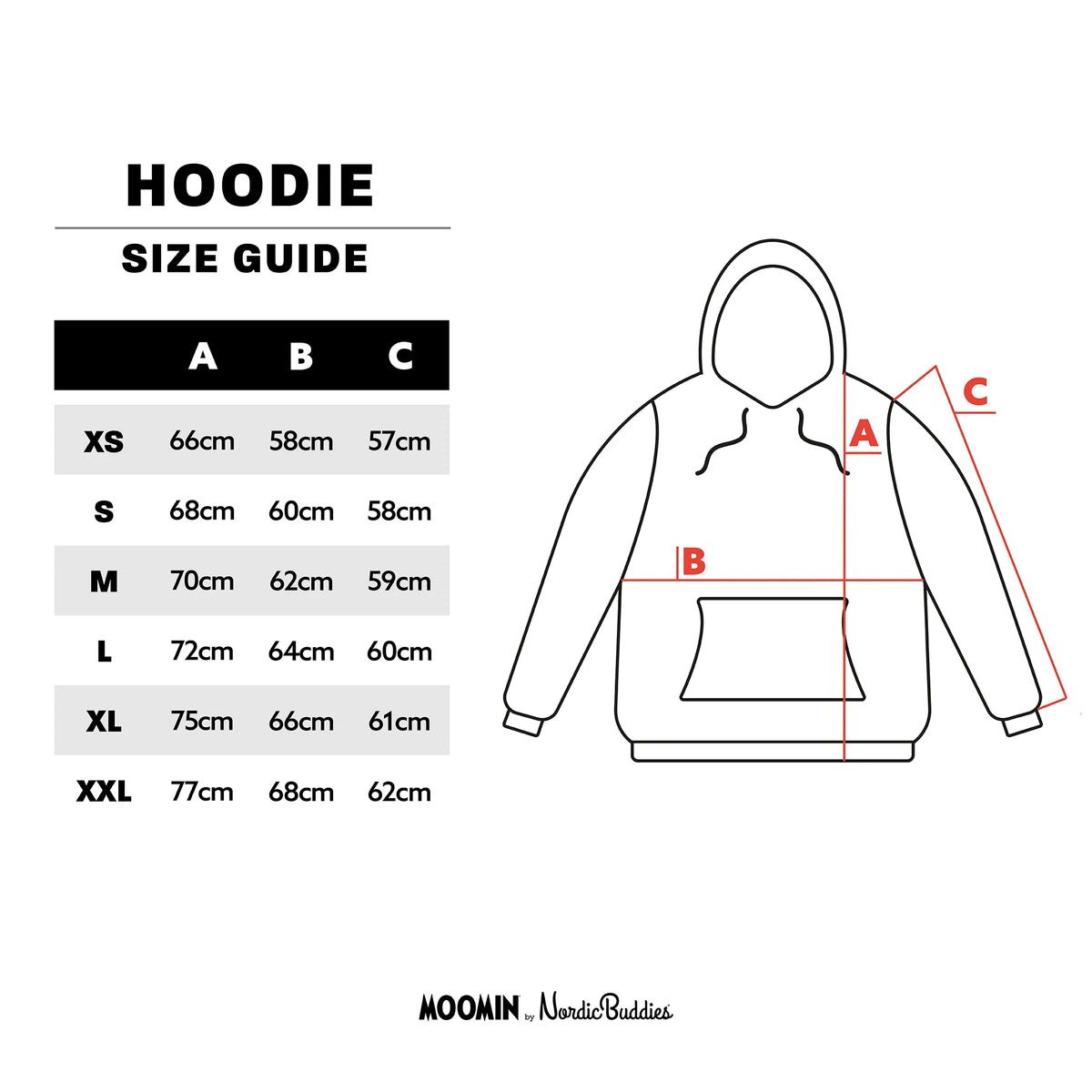 Mummitrollet classics hoodie svart - Nordicbuddies