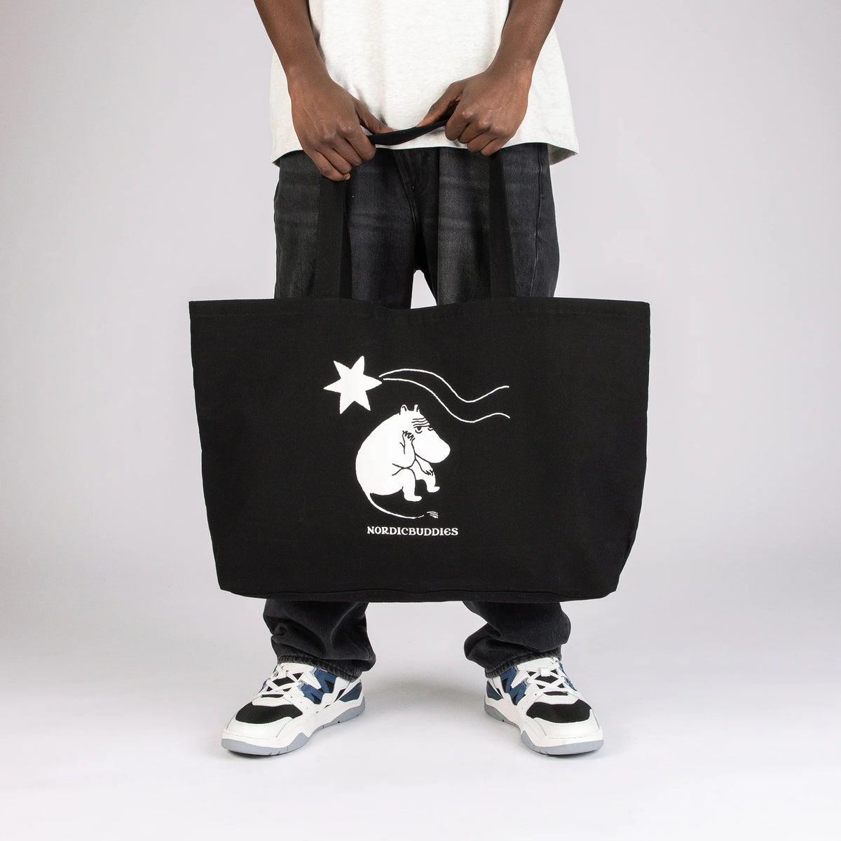Ekstra Stor Tote Bag Mummi Novels Svart - Nordicbuddies