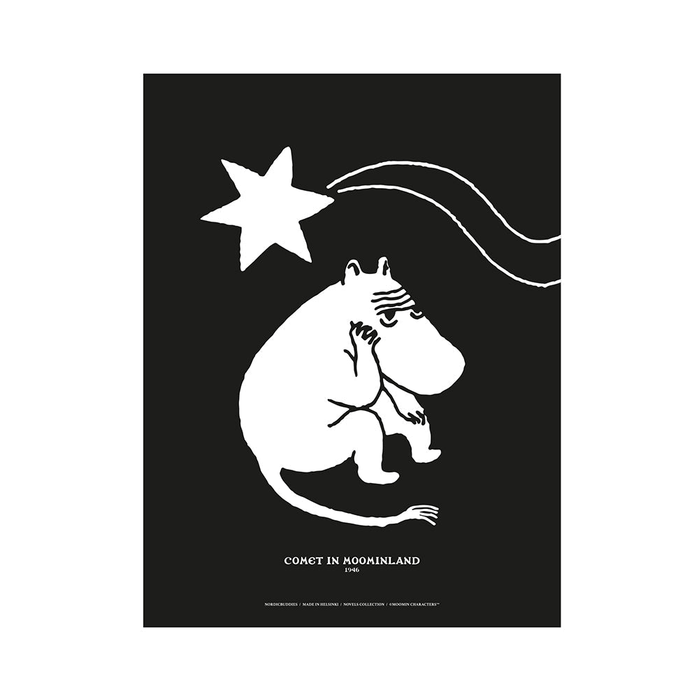 Moomin Comet Poster Black - The Official Moomin Shop