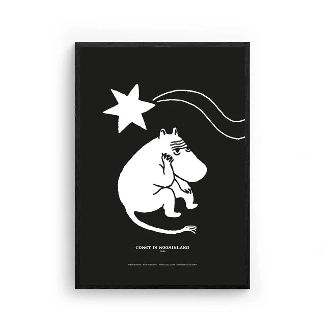Plakat Mummitroll Romaner Stjerne Svart - Nordicbuddies