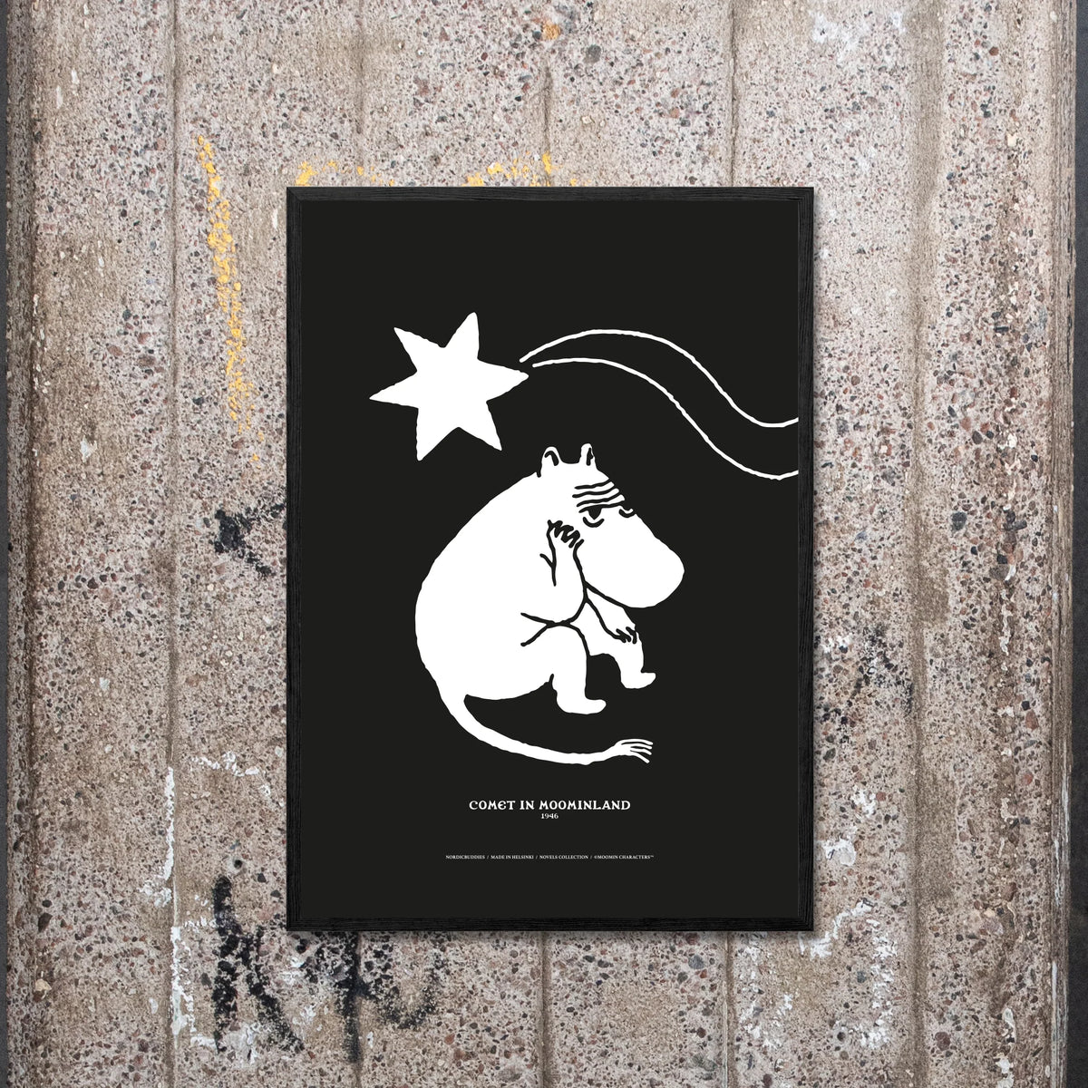 Plakat Mummitroll Romaner Stjerne Svart - Nordicbuddies
