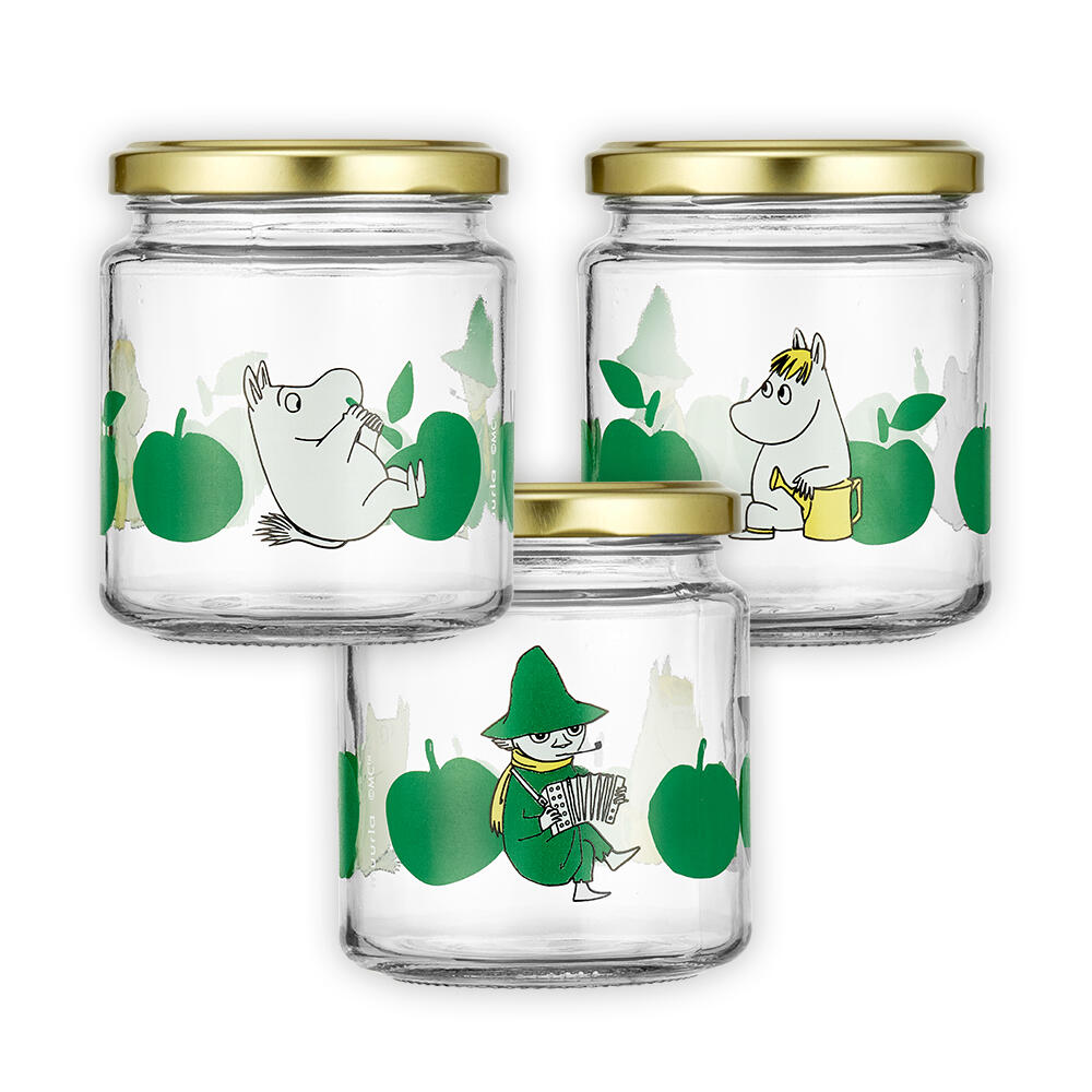 Mummi Glasskrukke 0,3l grønn m/merkelapper