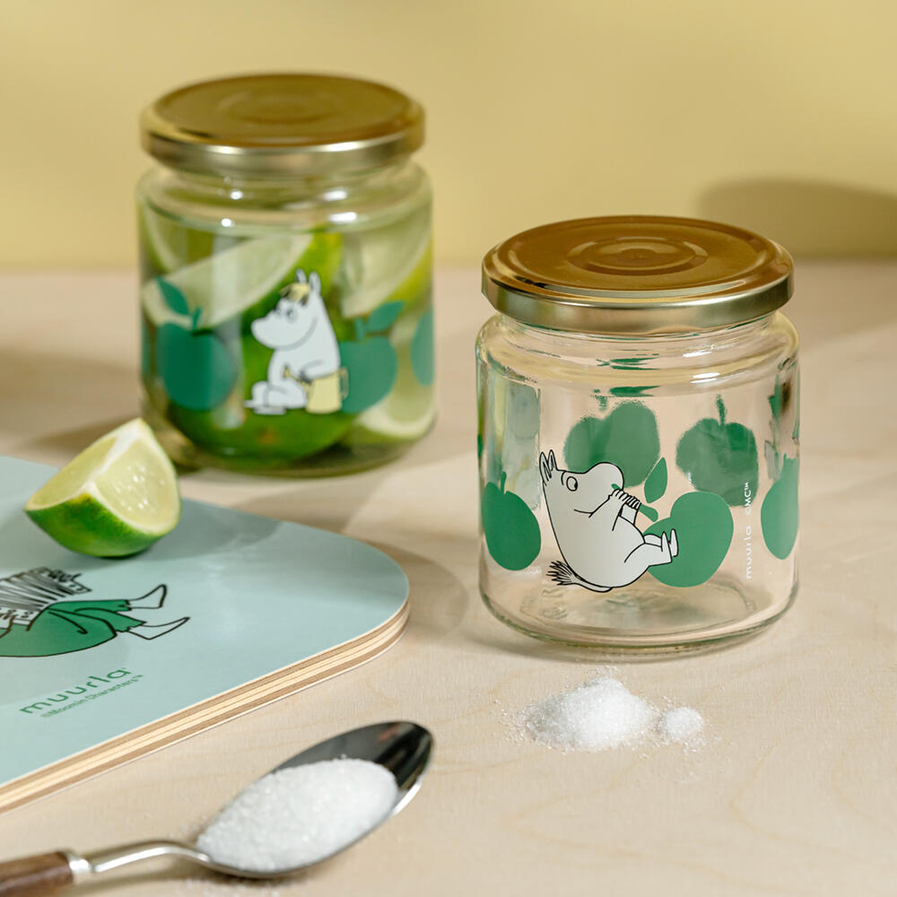 Mummi Glasskrukke 0,3l grønn m/merkelapper