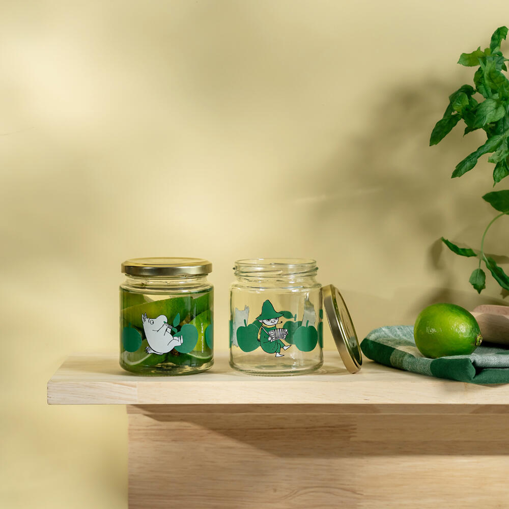 Mummi Glasskrukke 0,3l grønn m/merkelapper