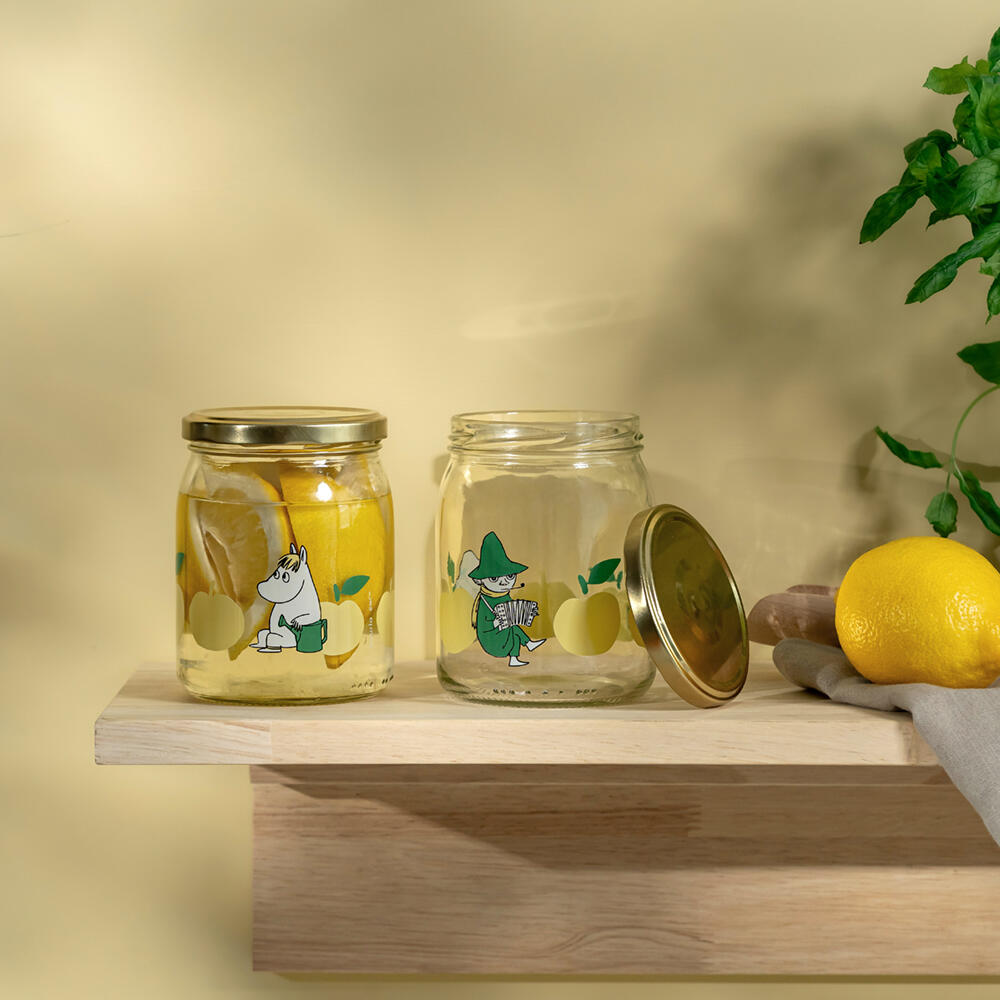 Mummi glasskrukke + 4 klistremerker 0,5 liter