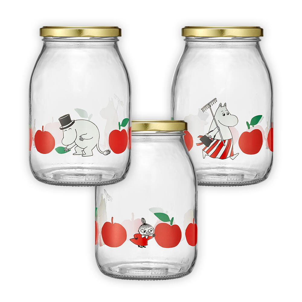 Mummi glasskrukke + 4 klistremerker 1 liter