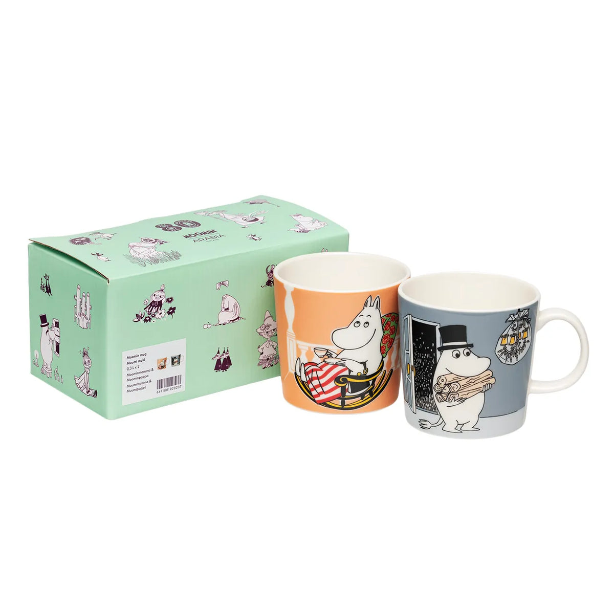 Mummi kopp 0,3 l Mummimamma 80 &amp; Mummipappa 80, 2 stk