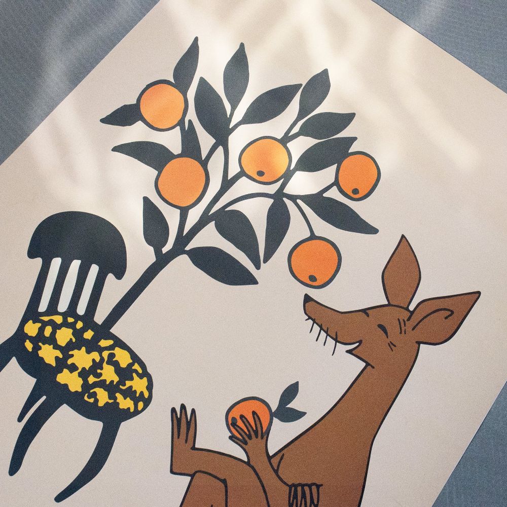Sniff&#39;s Appelsiner Plakat Beige 30x40 cm - Nordicbuddies