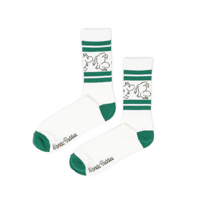 Mummi Sokker Mummitroll Retro Hvit/Grønn Nordicbuddies