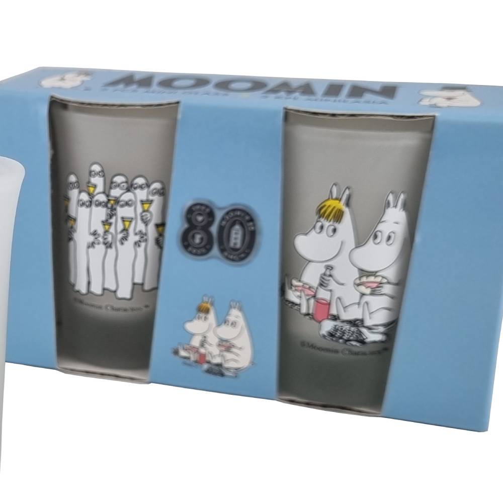 Mummitroll &amp; Snorkfrøken &amp; Hattifnattene Mini Glass sett/2  TMF-Trade