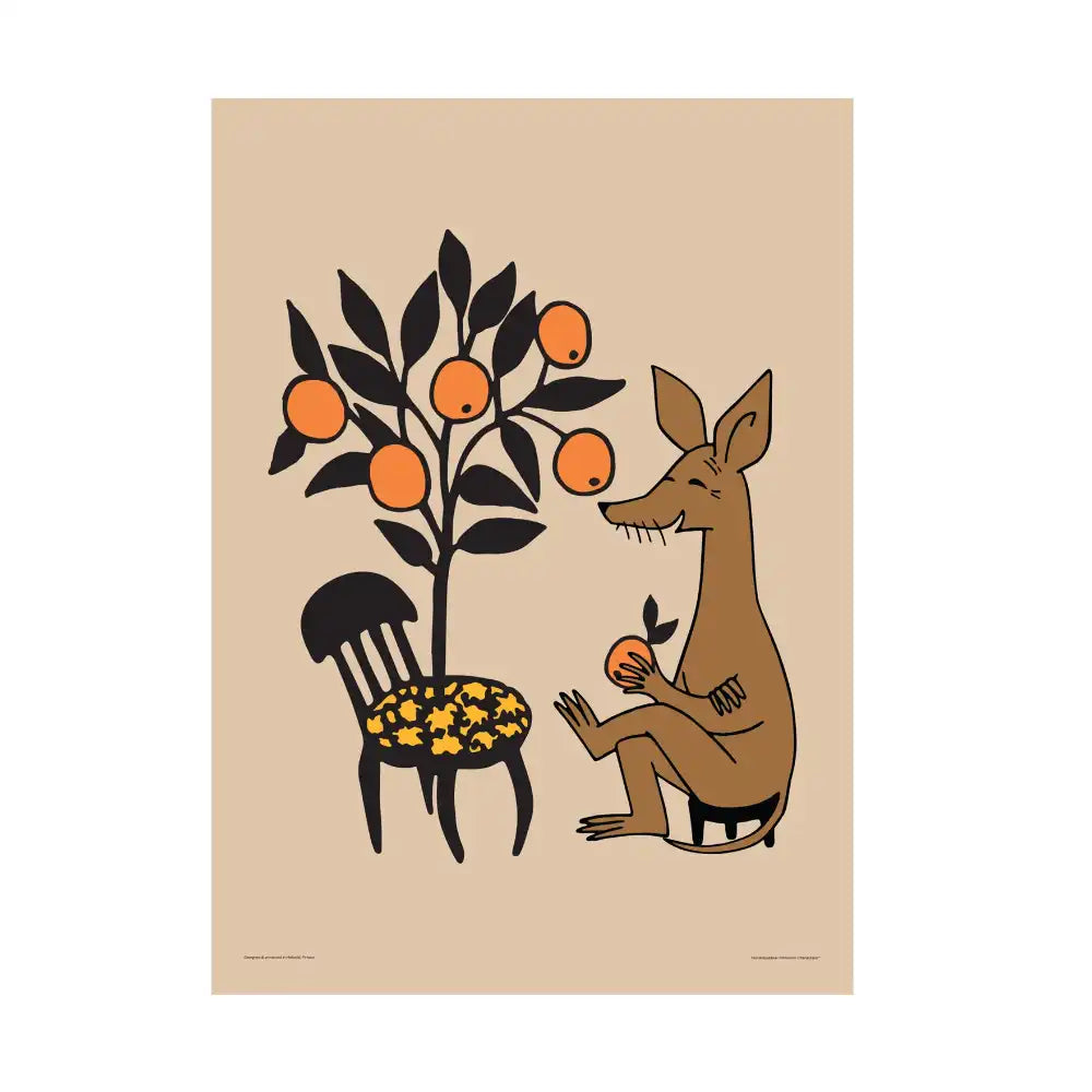 Sniff&#39;s Appelsiner Plakat Beige 30x40 cm - Nordicbuddies