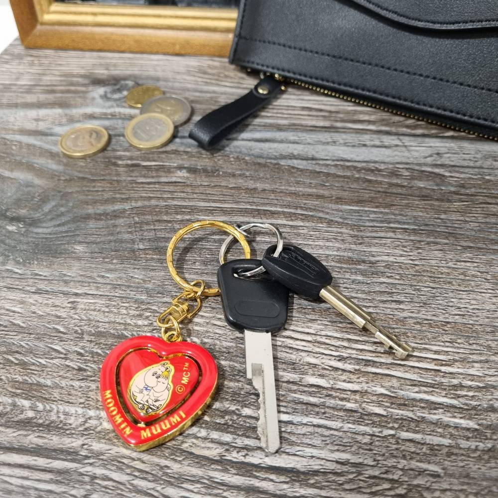 Moomintroll & Snorkmaiden Heart Keyring - The Official Moomin Shop