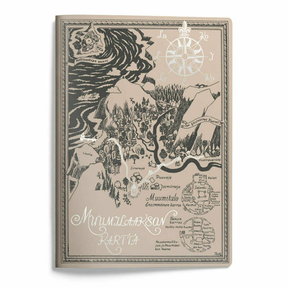 Moomin Map Notebook A5 Beige - The Official Moomin Shop