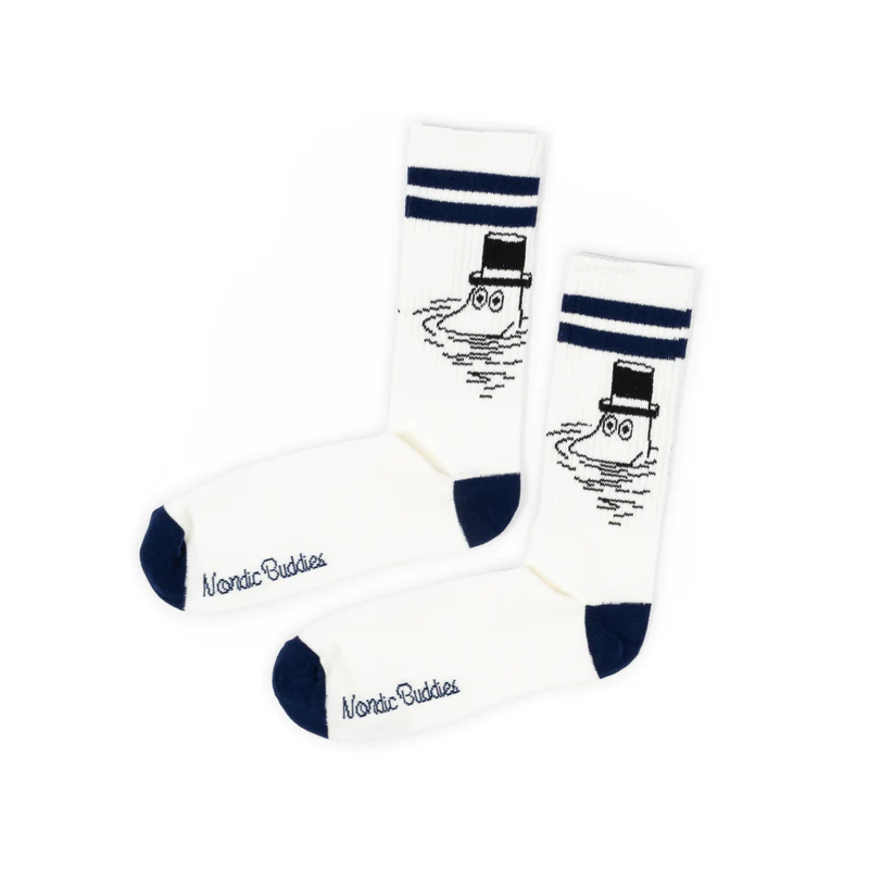 Mummipappa Retro Sokker Hvit - Nordicbuddies
