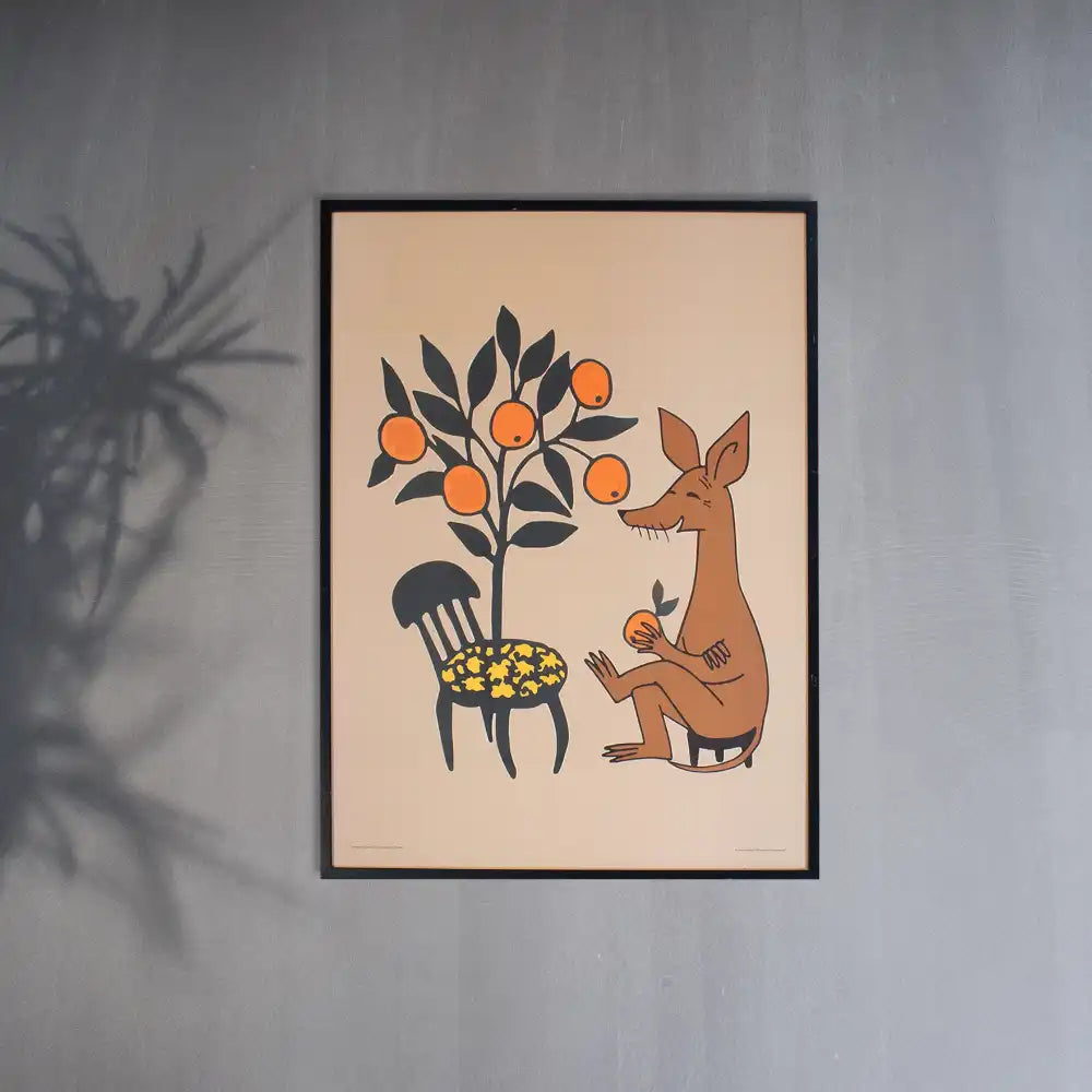 Sniff&#39;s Appelsiner Plakat Beige 30x40 cm - Nordicbuddies