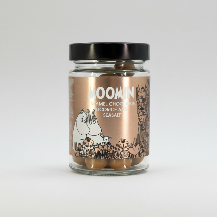 Moomin Caramel Chocolate Jar - White Studio Background